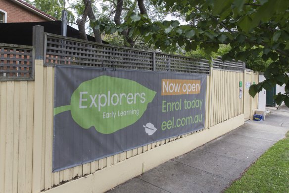 The Explorers Early Learning centre in Armadale is closed on Monday as it undergoes a deep clean.