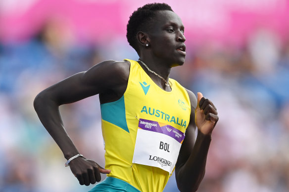 Peter Bol in action at the Birmingham Commonwealth Games.