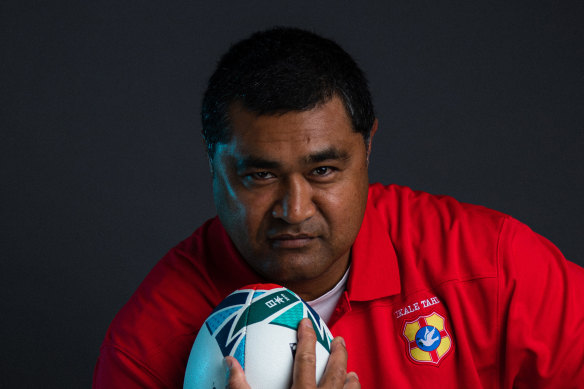 Toutai Kefu as head coach of Tonga at the 2019 World Cup in Japan.