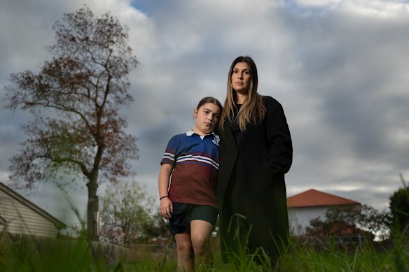 Natalie Santilli, with her daughter, Estelle, hopes to build a family home on their Strathmore block.
