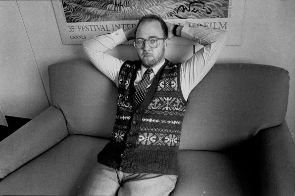 Kim Williams. pictured in his favourite vest when he was working at the Australian Film Commission in 1988.