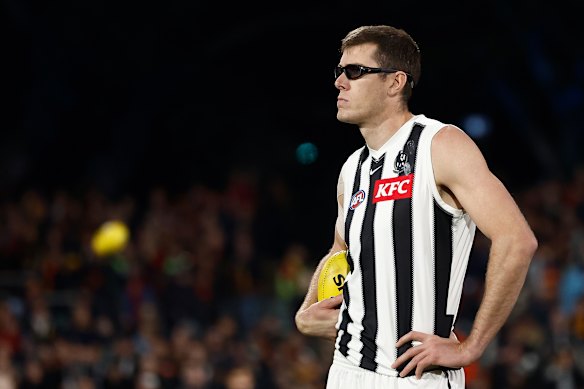 Mason Cox during Collingwood’s qualifying final against Adelaide in September.