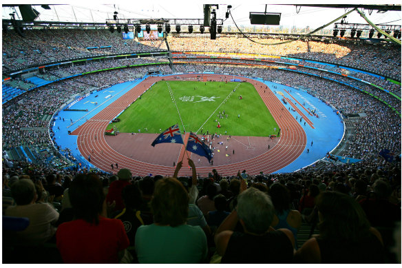 The women’s 4x100 metres relay at the MCG during the 2006 Commonwealth Games.