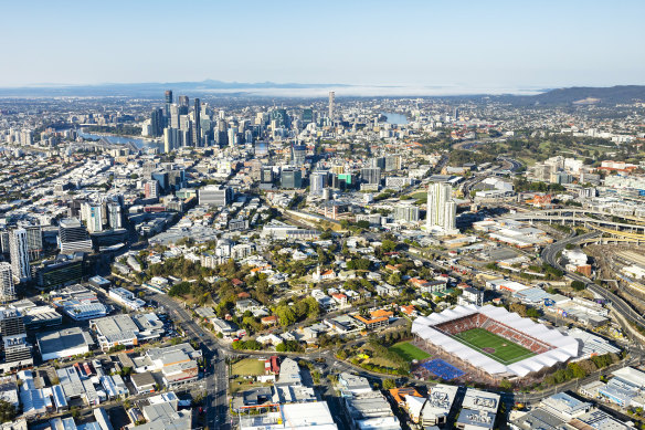 Football Queensland’s vision for an upgraded Perry Park in Bowen Hills.