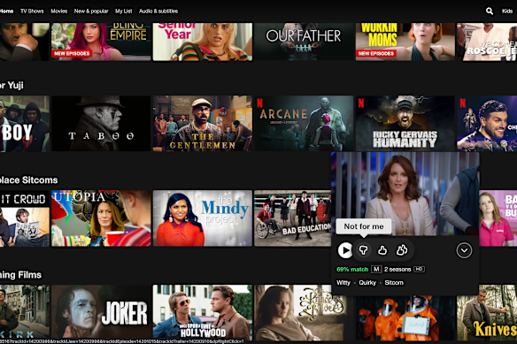 Netflix recommends titles based on your previous watch history. 