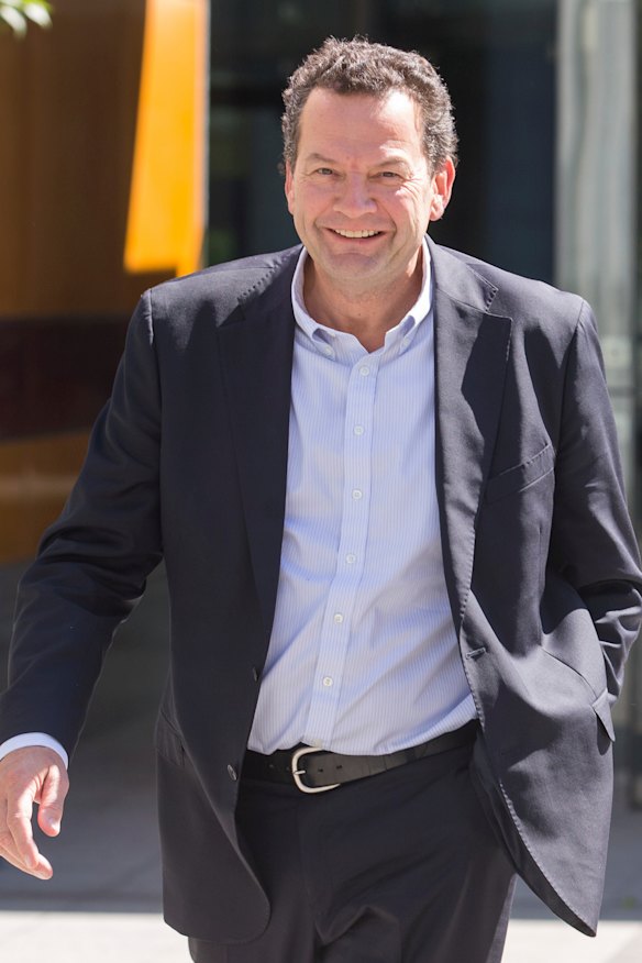 The late Mark Elliott leaves court during the Myer shareholder class action.