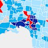 Breakdown of part-time workers across different Melbourne suburbs. 