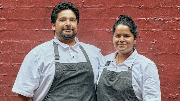 Young Chef of the Year Saavni Krishnan (right) and her partner Aditya “Adi” Suresh.