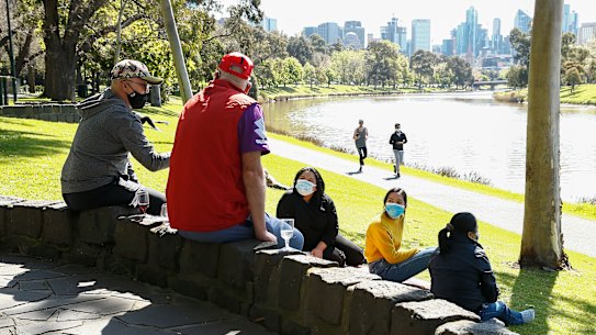 Picnics in Melbourne, in masks, have become a common site.