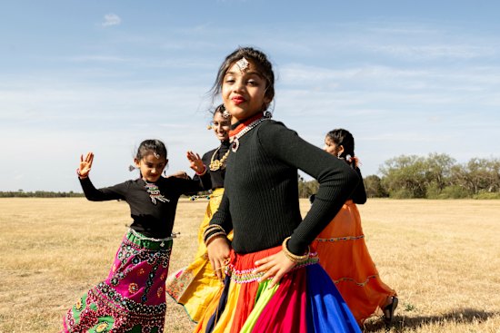 The Oznatyam Dance Group from Wyndham Vale dancing at a Diwali festival in 2023.