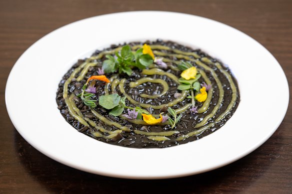 Risotto nero with Lakes Entrance squid.