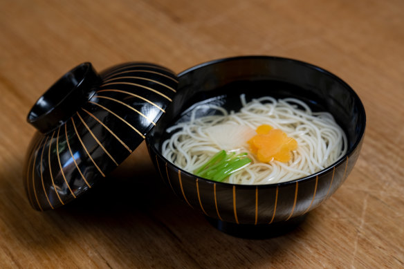 Somen noodles in bonito dashi broth.