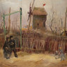 Street scene in Montmartre, a painting by Dutch master Vincent van Gogh, at Sotheby’s auction house in Paris.