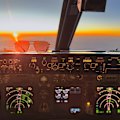 Sunsets seen from the cockpit can be truly spectacular.