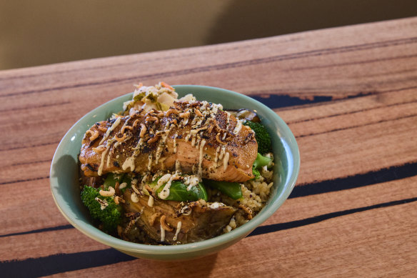 Steamed miso king salmon.
