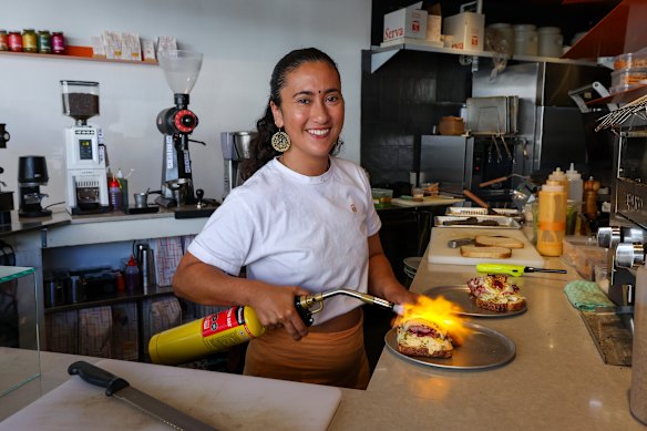 Blow-torching sandwiches at Serva, Seaforth.