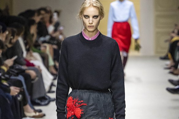 Jewel-bright accents enliven cold-season colours on last month’s Prada catwalk in Milan.