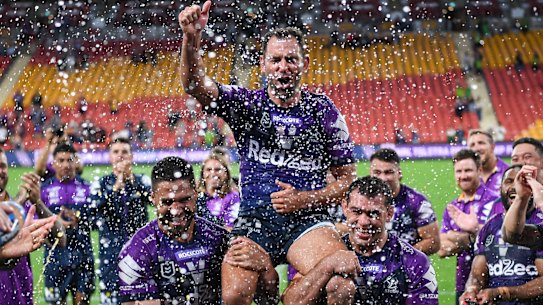 Cameron Smith is chaired from the field at Suncorp Stadium on Friday night. But was it for the last time?