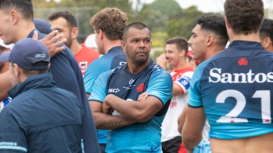 ‘Really good leader’: Kurtley Beale training with the Dragons two days after he was alleged to have sexually assaulted a woman in a Bondi hotel.