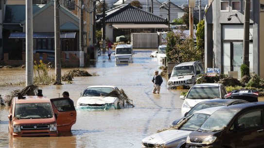 A street in Sano, Tochigi Prefecture, on Sunday.