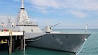 A Japanese frigate docked in Darwin. Japan and other US allies in the region are under pressure to spend more on defence. 