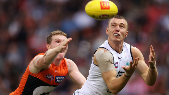 Bullish: Patrick Cripps faces an enormous test on Saturday when he faces time on Giants star Tom Green.