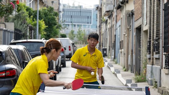 Australian table tennis players Nick Lum and Min Hyung Jee play in Paris, ahead of their team competitions. 