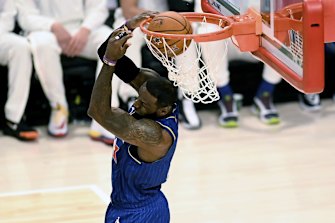 Lebron James dunks during the 69th NBA All-Star Game.