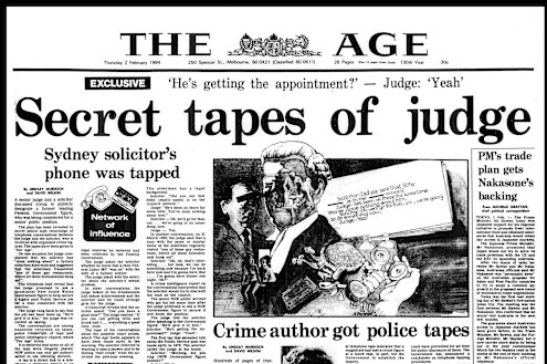 The front page of The Age on February 2, 1984.