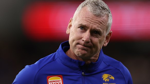 Eagles coach Adam Simpson: sidelined.