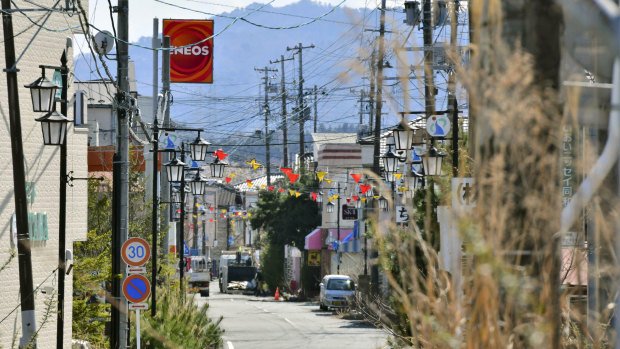 The central area of Okuma town, Fukushima, Japan, where evacuation orders have been partially lifted for the first time since the 2011 disaster.