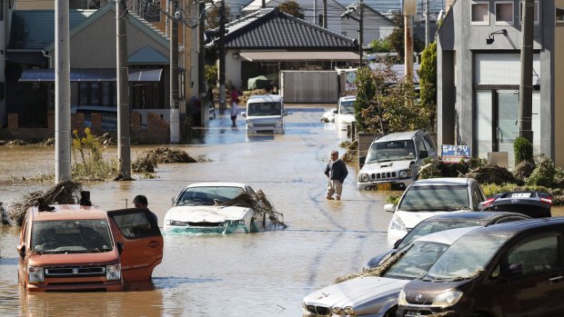 A street in Sano, Tochigi Prefecture, on Sunday.