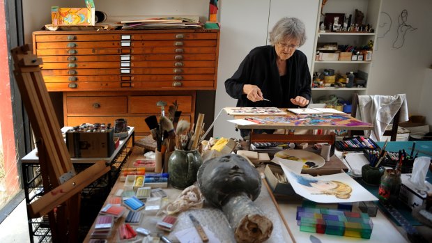 Rosemary Madigan at her studio at her Yass home, 2010.