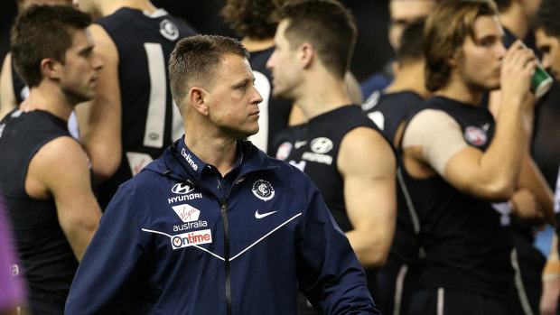 Reflective: Coach Brendon Bolton knows his Blues still have work to do before they can match it with the best.