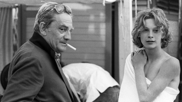 Luchino Visconti and Bjorn Andresen during filming for <i>Death in Venice</i>.