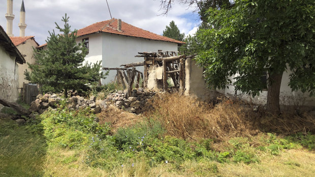 The remains of an old house where the great great grandfather of Boris Johnson once lived in Kalfat, Turkey.