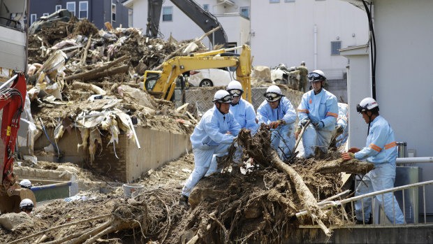 Heavy rain last week triggered widespread flooding and landslides in southwestern Japan.