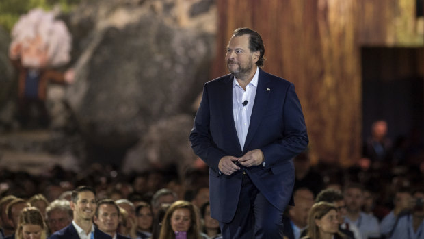 Marc Benioff, co-founder of Salesforce at Dreamforce on 26 September 2018. 