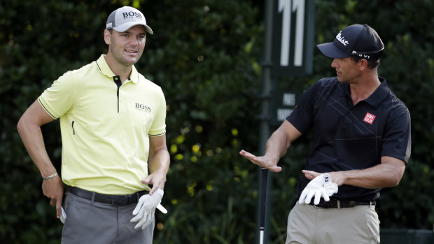 Adam Scott (right) and Germany's Martin Kaymer at The Players Championship.