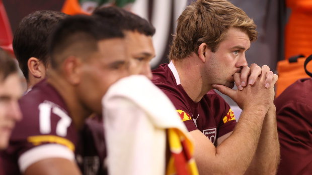 Christian Welch strikes a philosopher’s pose while musing on the sidelines.