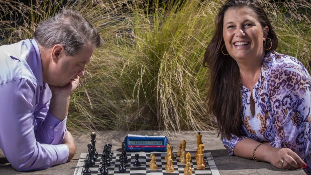Former World Girls' Chess champion Katrin Aladjova, playing Chess against Victoria's Leonid Sandler, who says 'The Queens Gambit' will definitely help raise women's profile in the game.