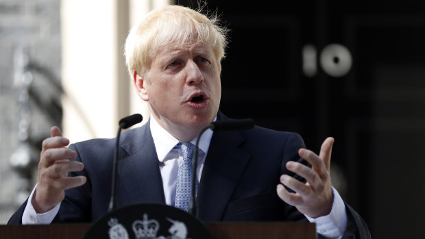 "The buck stops here": Britain's new Prime Minister Boris Johnson speaks outside 10 Downing Street.