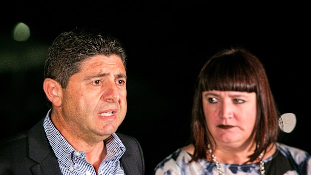 Ray Dib and Raelene Castle address the media back in 2016.