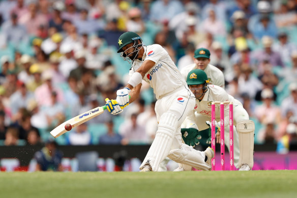 Aamir Jamal bats for Pakistan at the SCG