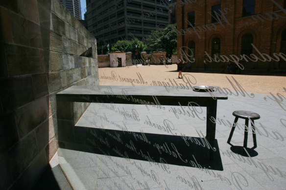 Great Irish Famine Commemoration sculpture by Hossein and Angela Valamanesh at Hyde Park Barracks Sydney, 2006.