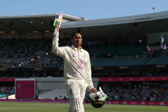 Usman Khawaja made an emphatic case to be retained for the fifth Ashes Test in Hobart.