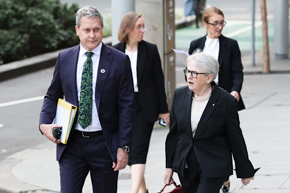 Former High Court judge Virginia Bell, SC, who is presiding over the Royal Commission on Antisemitism and Social Cohesion, and senior counsel assisting the inquiry, Richard Lancaster, SC.