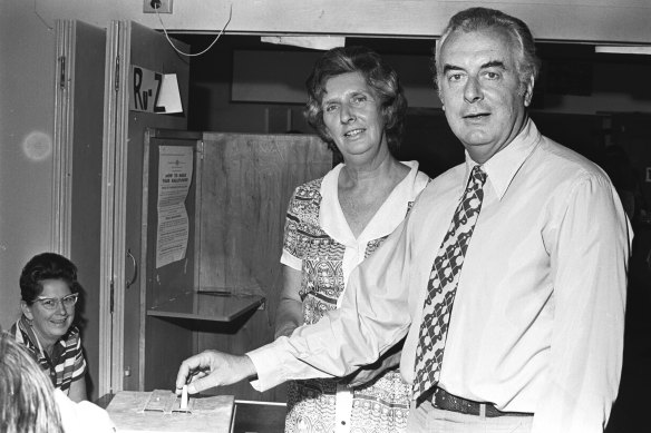 Margaret and Gough Whitlam in 1972.