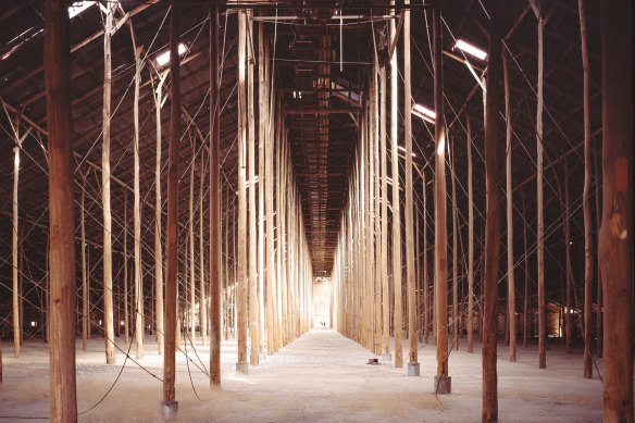 The interior of the Murtoa Stick Shed. 