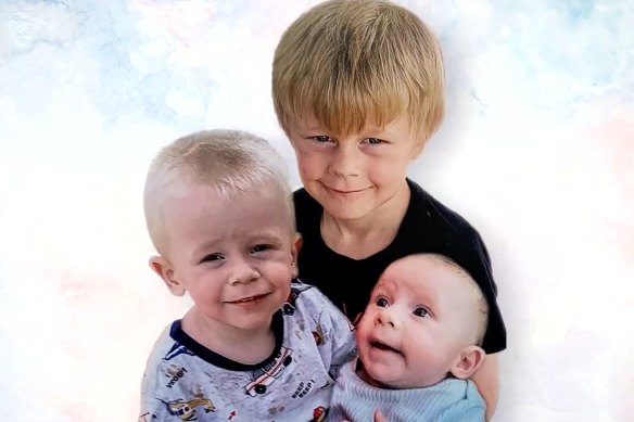Dean, 6, Jaxson, 3, and Willow Heasman, five months, were farewelled at their funeral after being killed in a house fire allegedly lit by their father.
